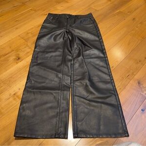 Lioness Black Faux Leather Trousers